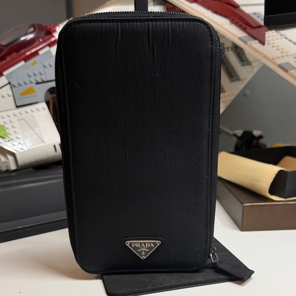 Prada Black Nylon Zip Wallet